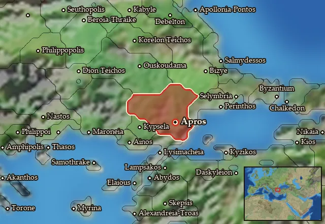 Map of Kainia and its neighbours