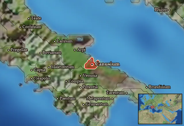 Map of Kanysion and its neighbours