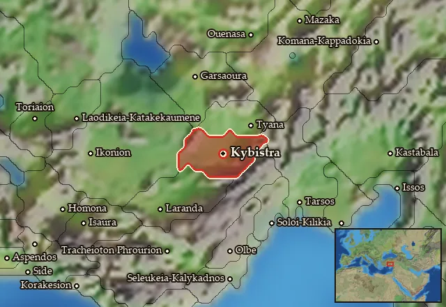 Map of Kappadokike Kilikia and its neighbours