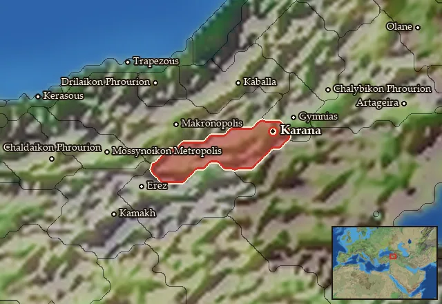 Map of Karanitis and its neighbours