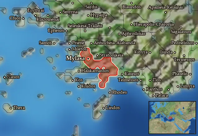 Map of Karia and its neighbours