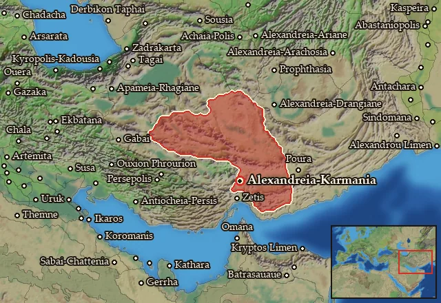 Map of Karmania and its neighbours