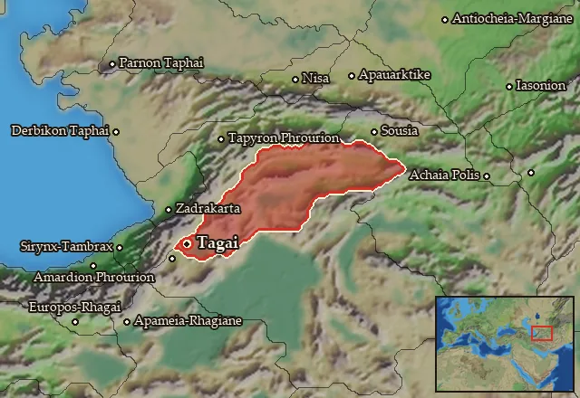 Map of Komisene and its neighbours