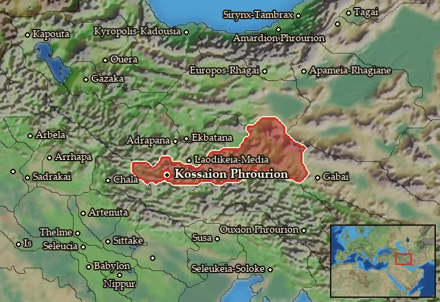 Map of Kossaia-Mardia and its neighbours