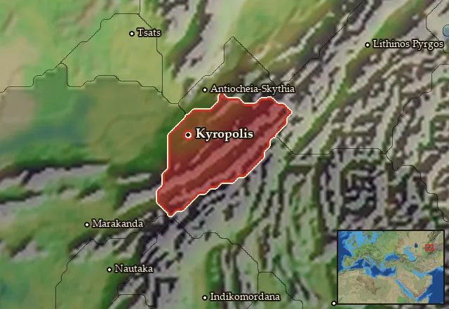 Map of Kyreschata and its neighbours