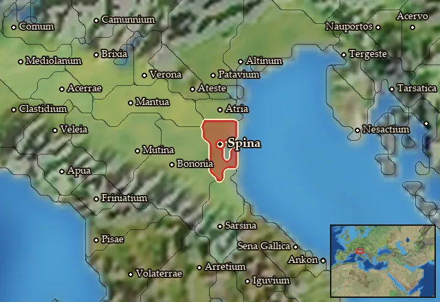 Map of Lingonia Cisalpina and its neighbours