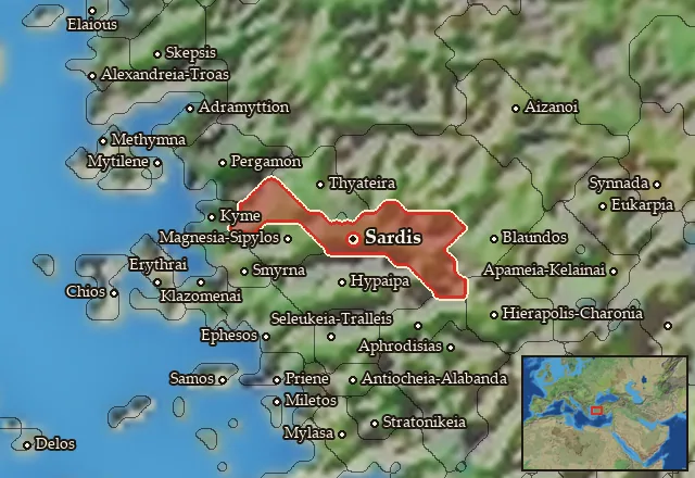 Map of Lydia and its neighbours