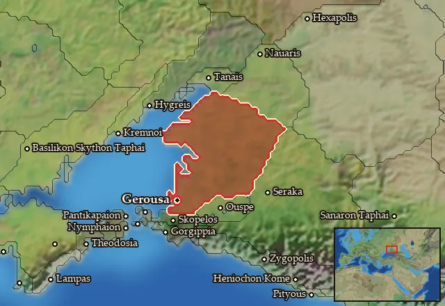 Map of Maiotis and its neighbours
