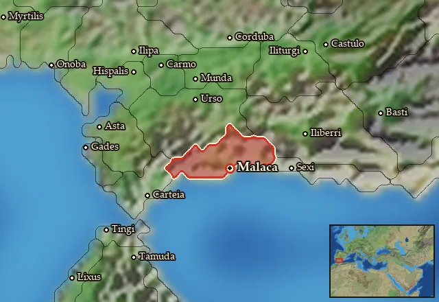 Map of Malaka and its neighbours