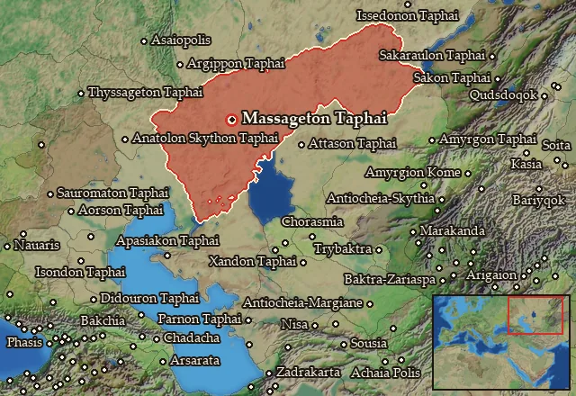 Map of Massagetaia and its neighbours