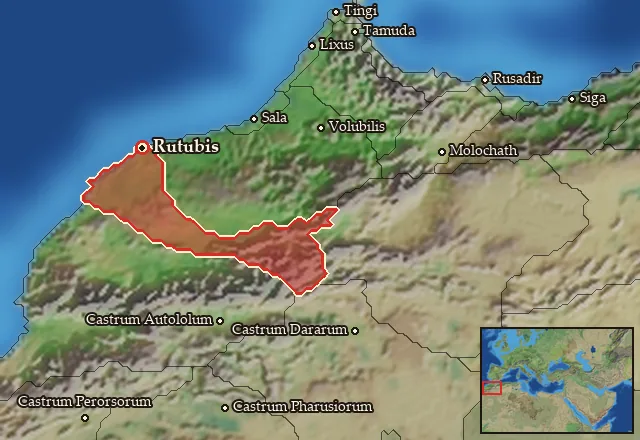 Map of Mauretania Meridionalis and its neighbours