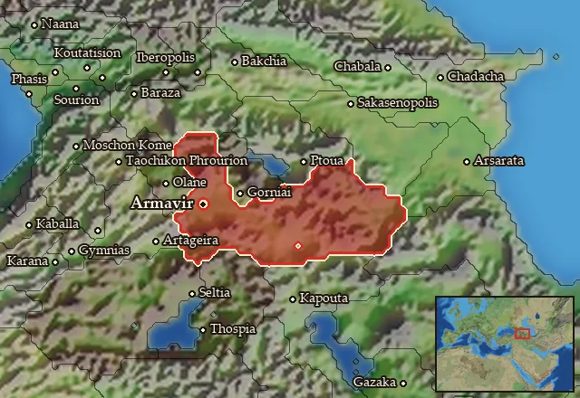 Map of Megale Armenia and its neighbours