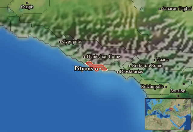 Map of Megas Pityous and its neighbours