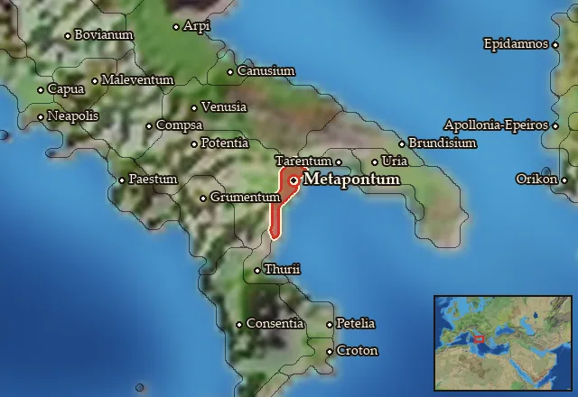 Map of Metapontion and its neighbours