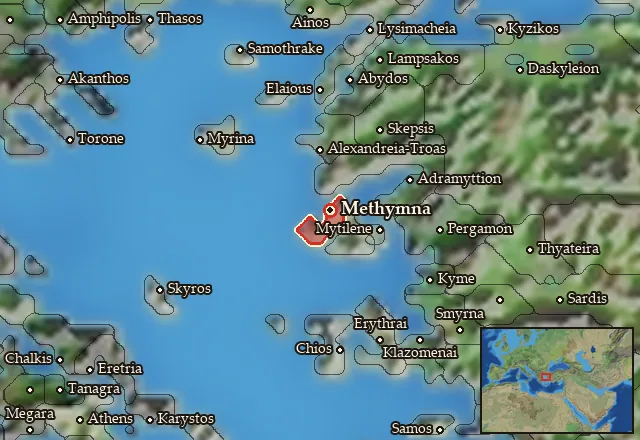 Map of Methymnia and its neighbours