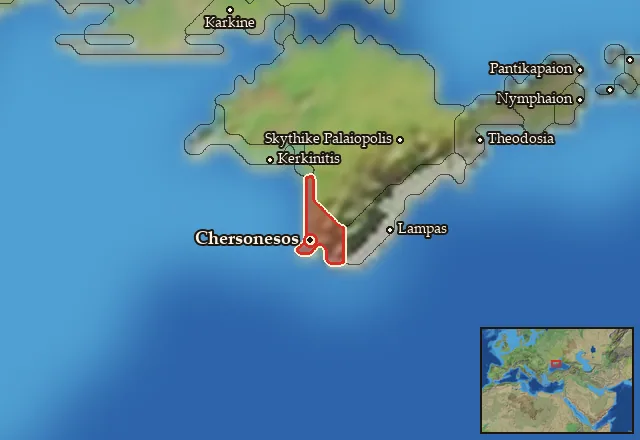 Map of Mikra Chersonesos and its neighbours