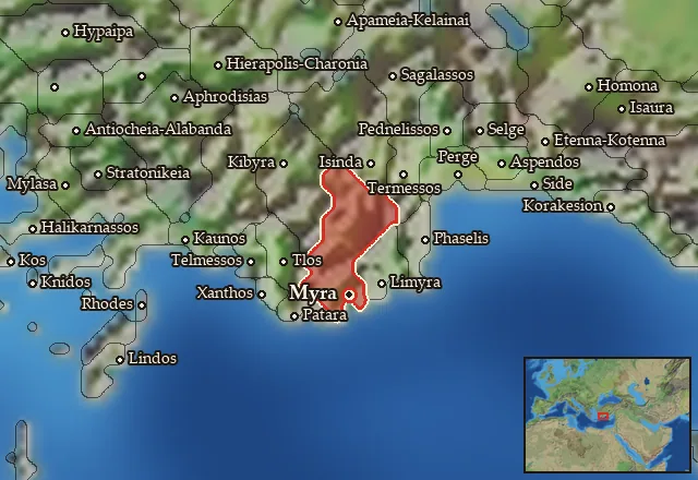 Map of Myros and its neighbours