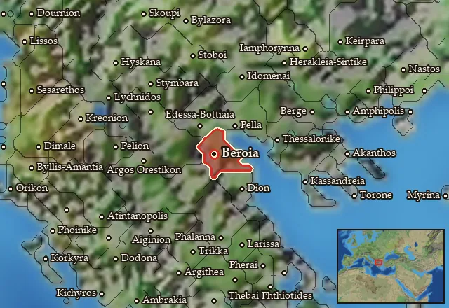 Map of Notia Bottiaia and its neighbours