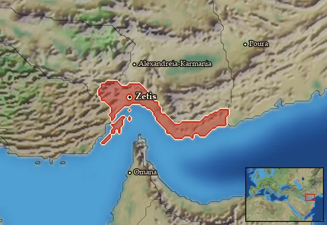Map of Notia Karmania and its neighbours