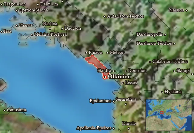 Map of Olkinia and its neighbours