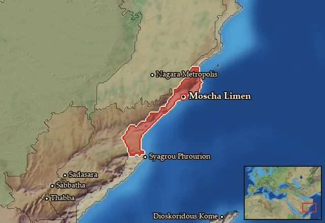 Map of Omana Kolpos and its neighbours
