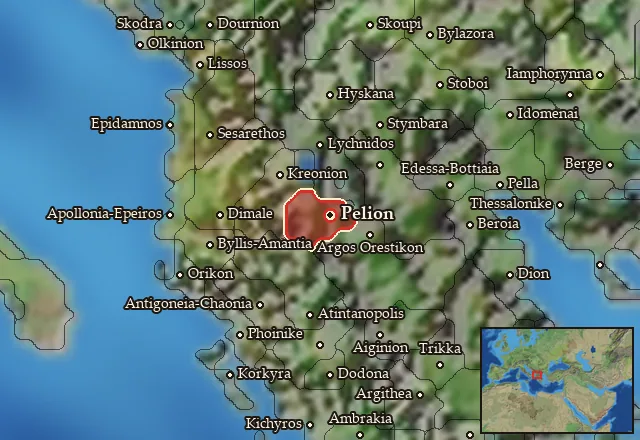 Map of Orestike Dassaretia and its neighbours