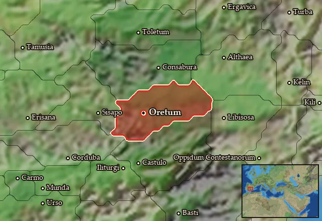 Map of Oretania and its neighbours