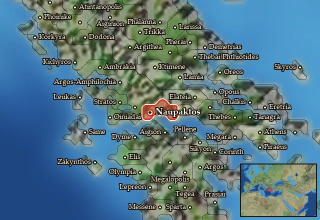 Map of Ozolia Lokris and its neighbours