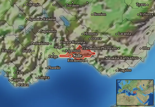 Map of Pamphylia and its neighbours
