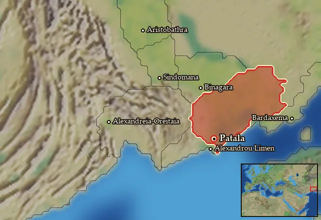 Map of Patalene and its neighbours