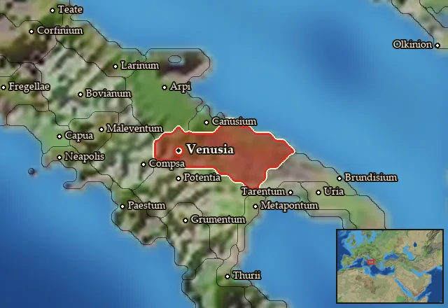 Map of Peucetia and its neighbours