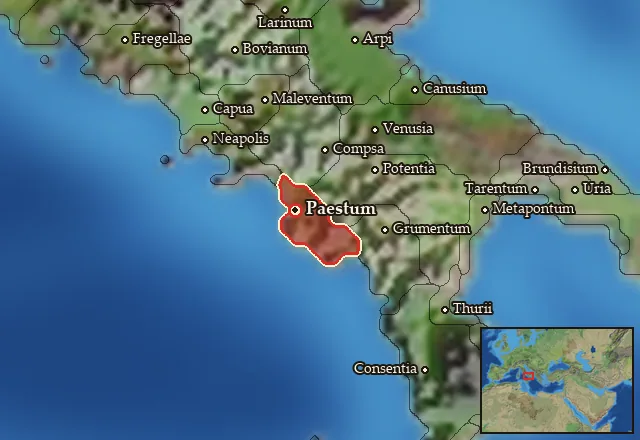 Map of Poseidonia and its neighbours