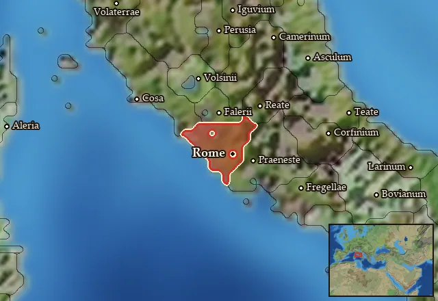 Map of Roma and its neighbours