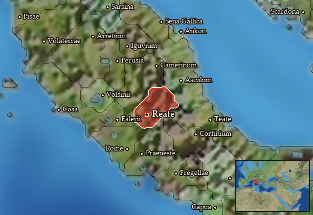 Map of Sabinia-Aequia and its neighbours