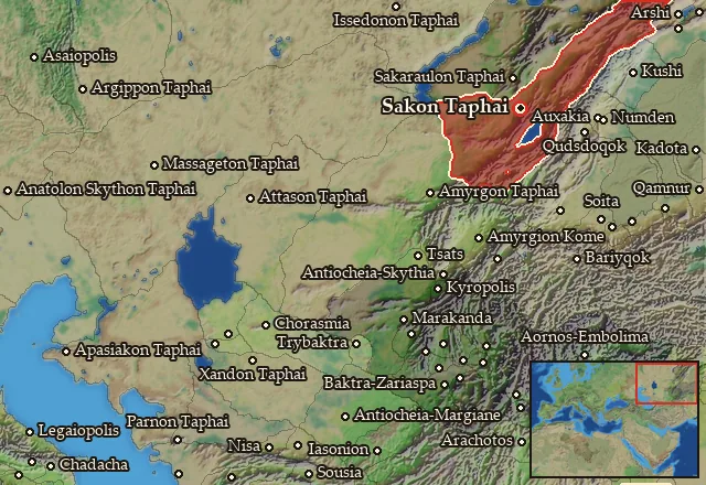 Map of Sakaia and its neighbours