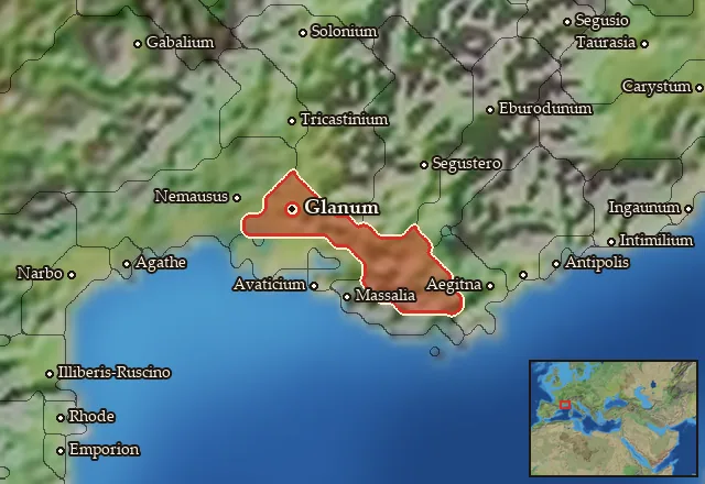 Map of Salluvia and its neighbours