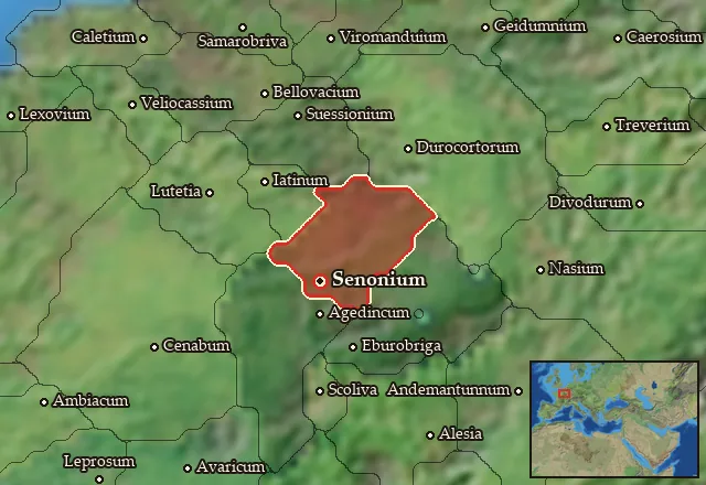 Map of Senonia Septentrionalis and its neighbours