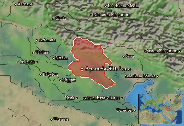 Map of Sittakene and its neighbours