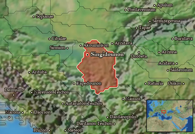 Map of Skordiskia and its neighbours