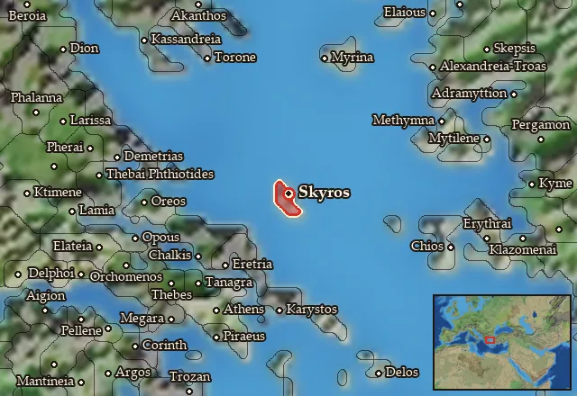 Map of Skyros and its neighbours