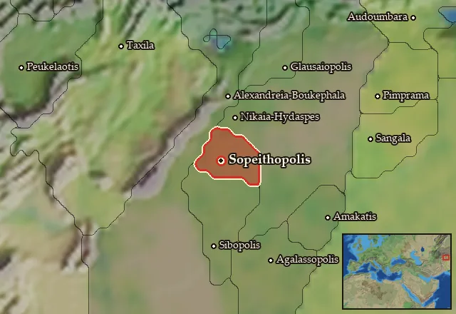 Map of Sopeitheia and its neighbours