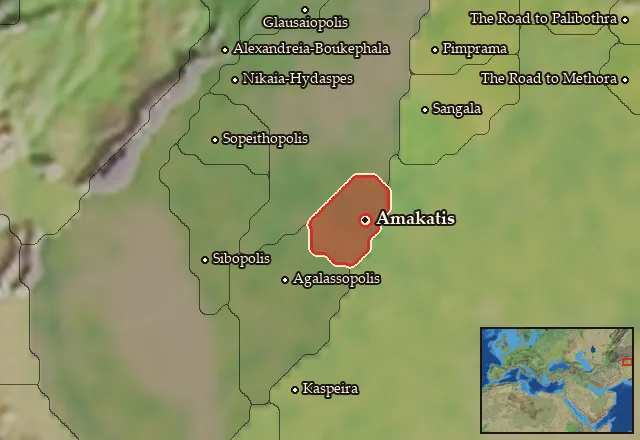 Map of Sydrakaia and its neighbours