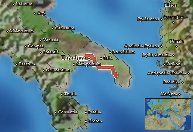 Map of Taras and its neighbours
