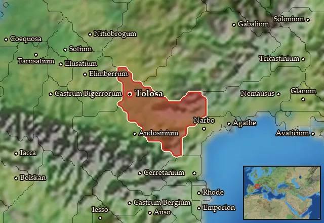 Map of Tectosagia and its neighbours