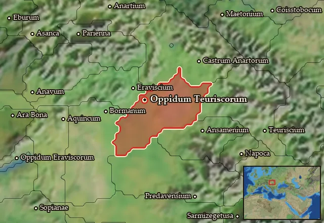 Map of Teuriscia Occidentalis and its neighbours