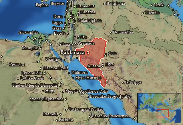Map of Thamoudaia and its neighbours