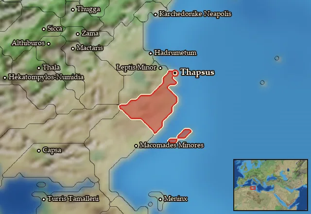 Map of Thapsos and its neighbours