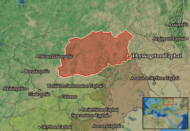 Map of Thyssagetaia-Iyrkaia and its neighbours
