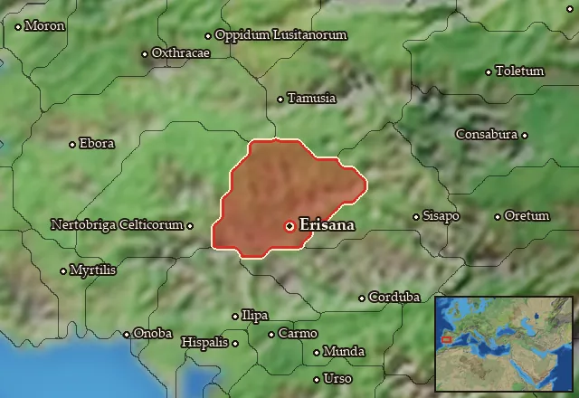 Map of Turdulia and its neighbours