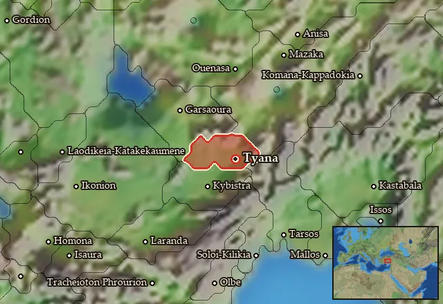 Map of Tyanitis and its neighbours